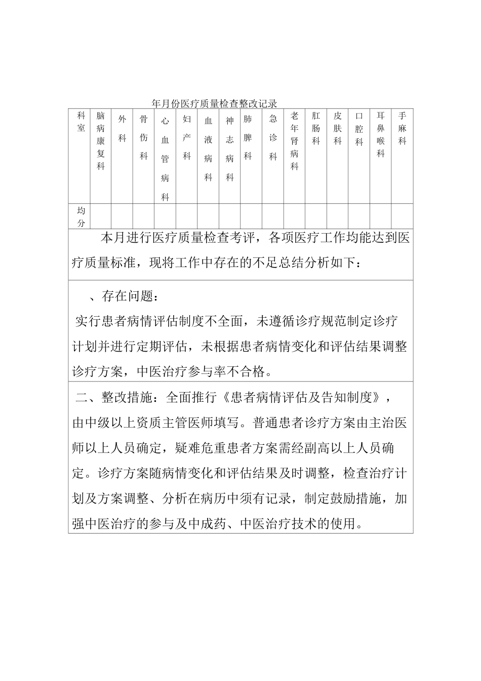 医疗质量检查及持续改进措施_第1页