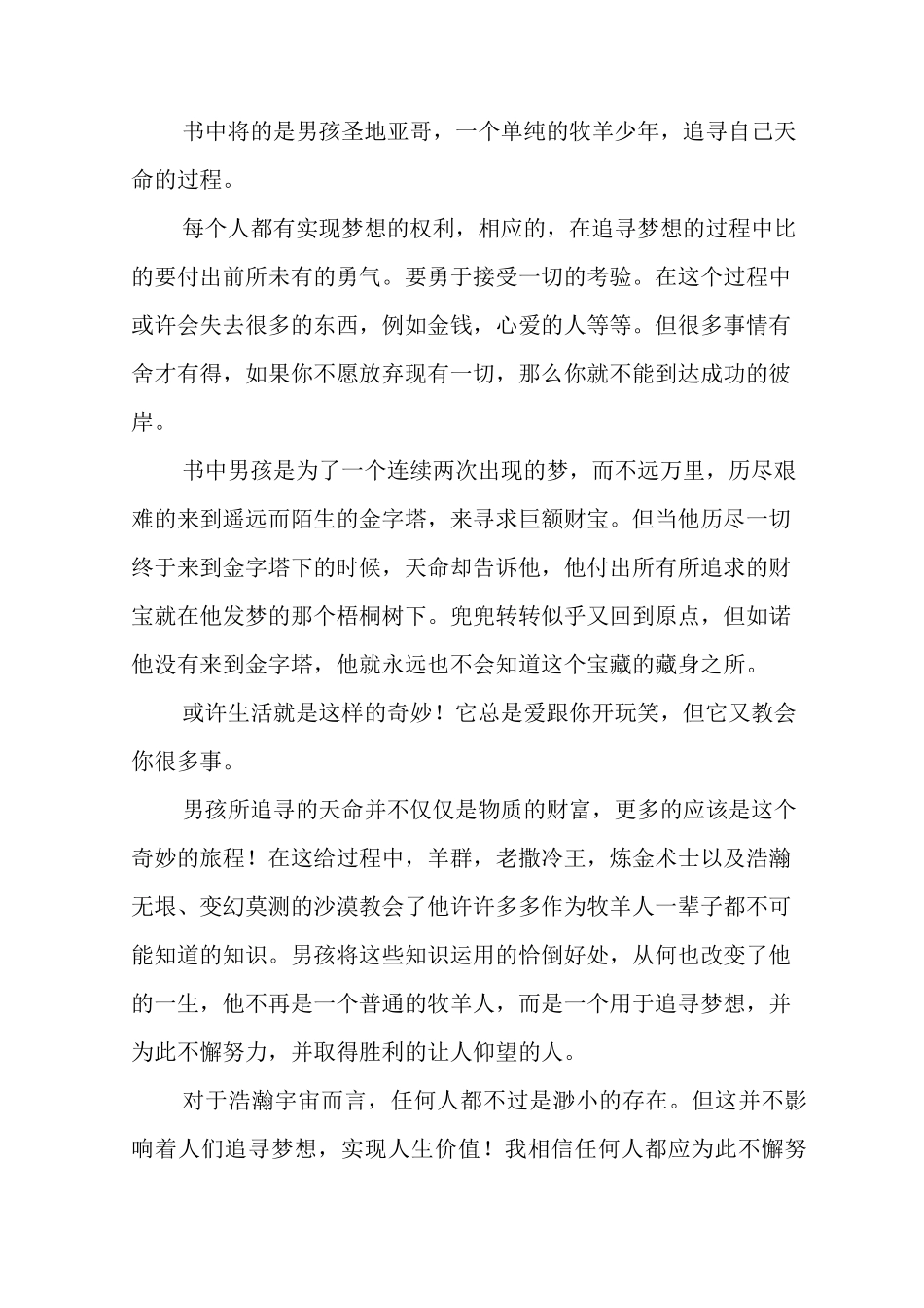 《牧羊少年奇幻之旅》读后感_第2页