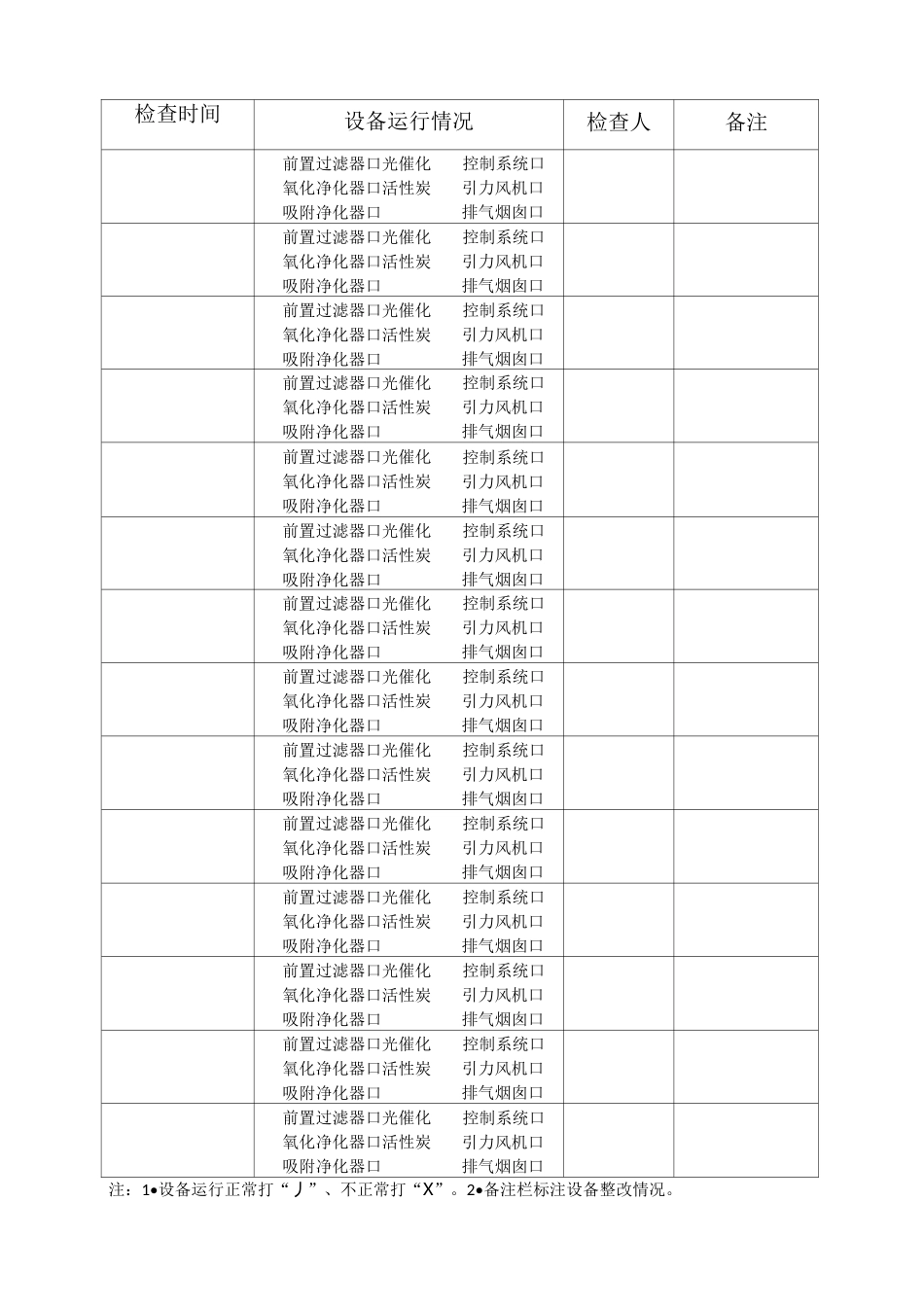企业烤漆房维护、更换记录_第2页