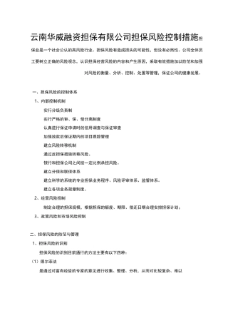 担保风险控制措施