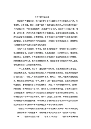 领导力的实际体现