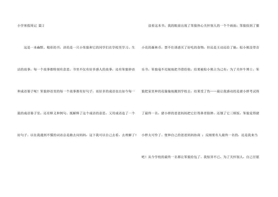 小学寒假周记集合四篇_第3页