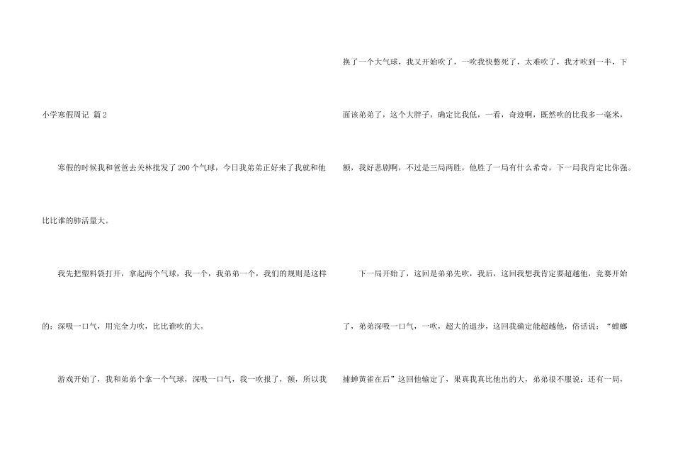 小学寒假周记模板汇总六篇_第3页