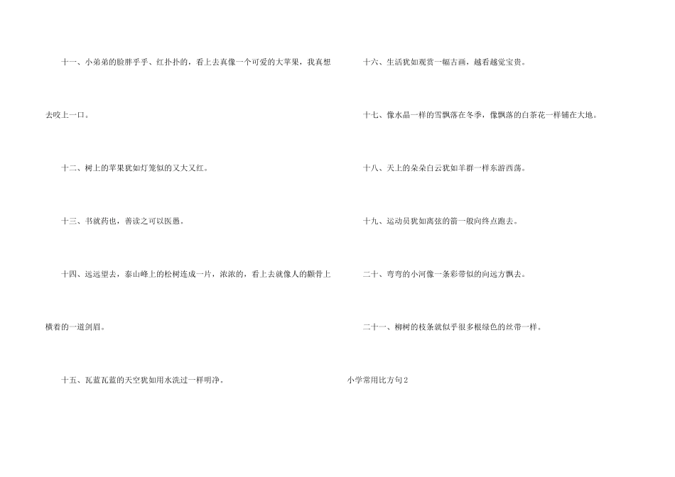 小学常用比喻句_第2页