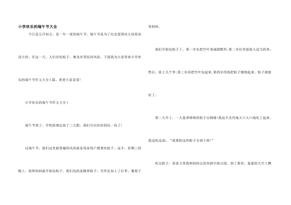 小学快乐的端午节大全_第1页