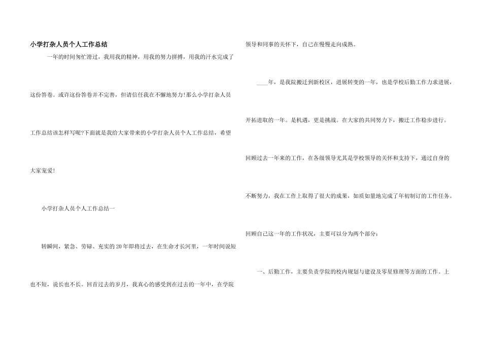 小学打杂人员个人工作总结_第1页