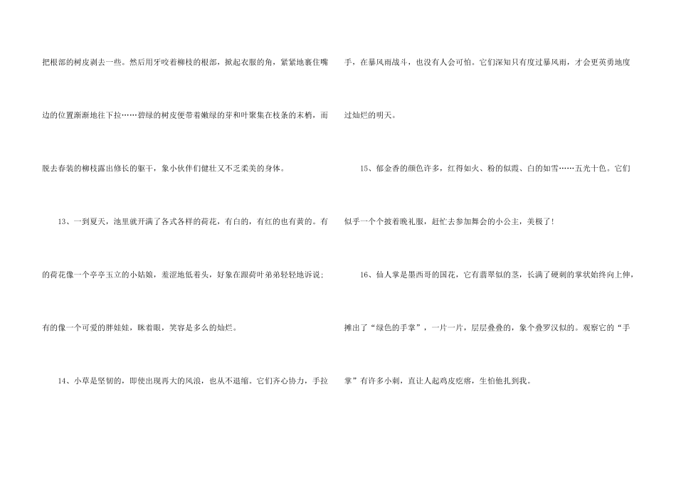 小学描写植物的拟人句_第3页