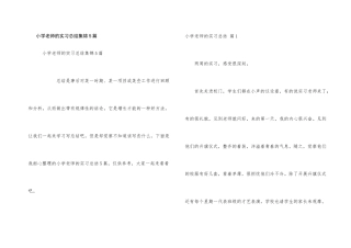 小学教师的实习总结集锦5篇