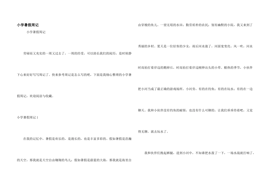 小学暑假周记_第1页