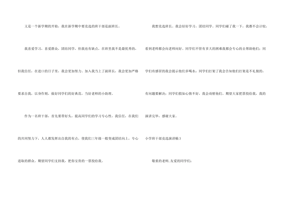 小学班干部竞选演讲稿(集合15篇)_第3页