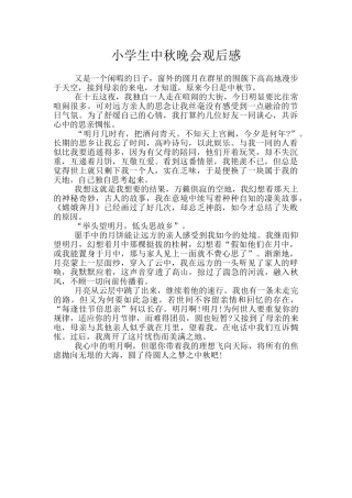 小学生中秋晚会观后感