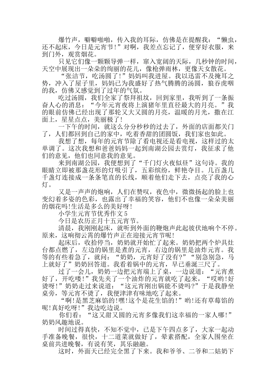 小学生元宵节优秀作文20245篇_第3页