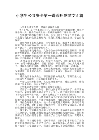 小学生公共安全第一课观后感范文5篇