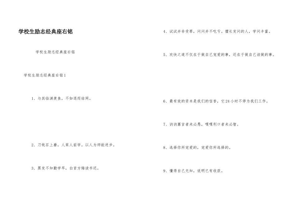 小学生励志经典座右铭_第1页