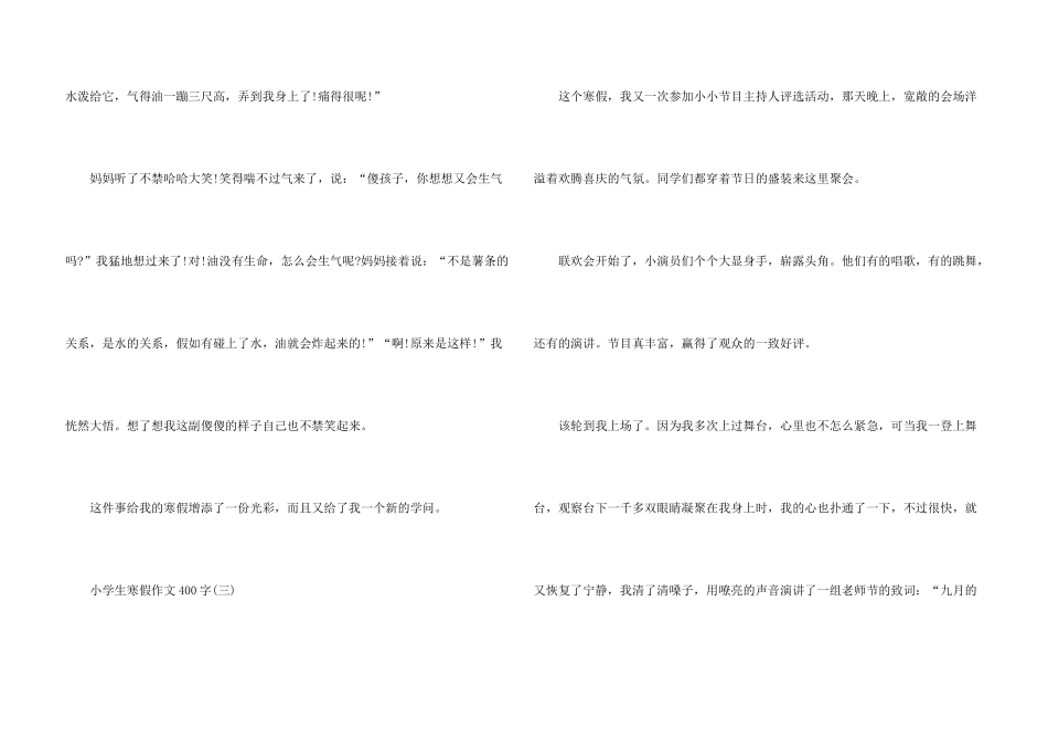 小学生寒假400字10篇_第3页