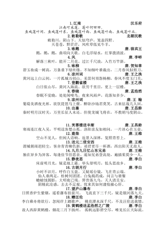 小学生必背古诗80首