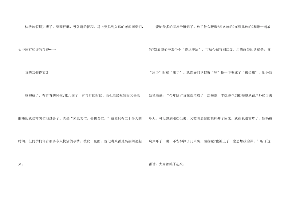 小学生我的寒假_第3页