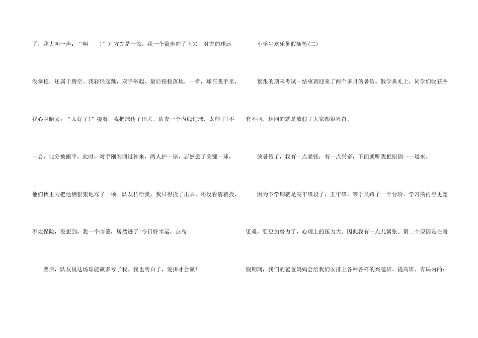 小学生欢乐暑假随笔7篇_第2页