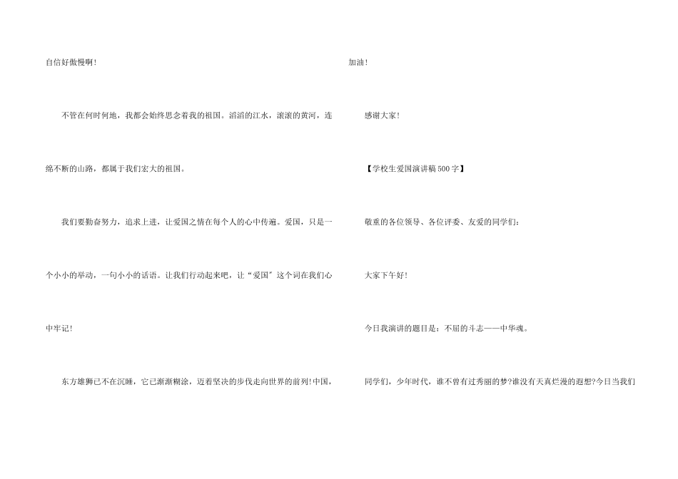 小学生爱国演讲稿500字_第2页