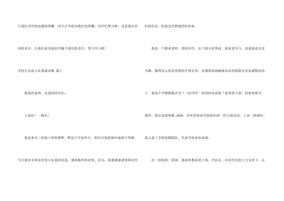 小学生竞选大队委演讲稿九篇_第3页