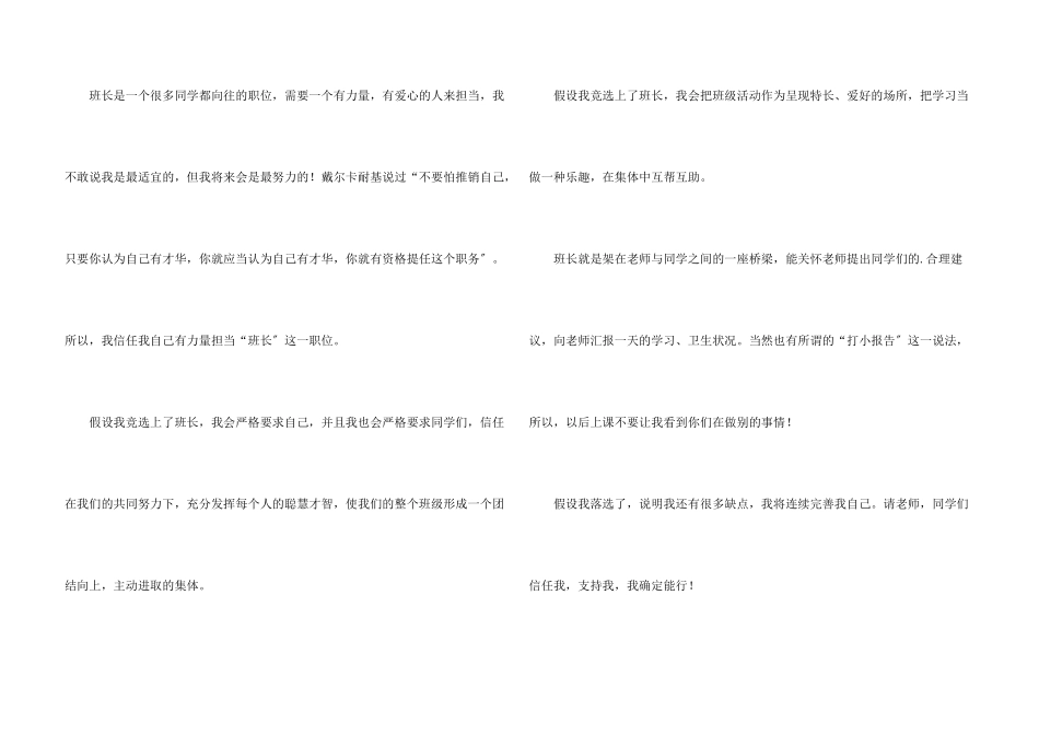 小学生竞选班长演讲稿_第3页