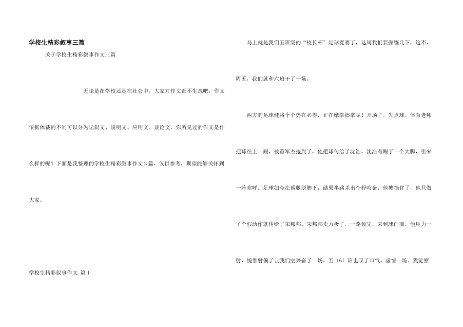 小学生精彩叙事三篇_第1页