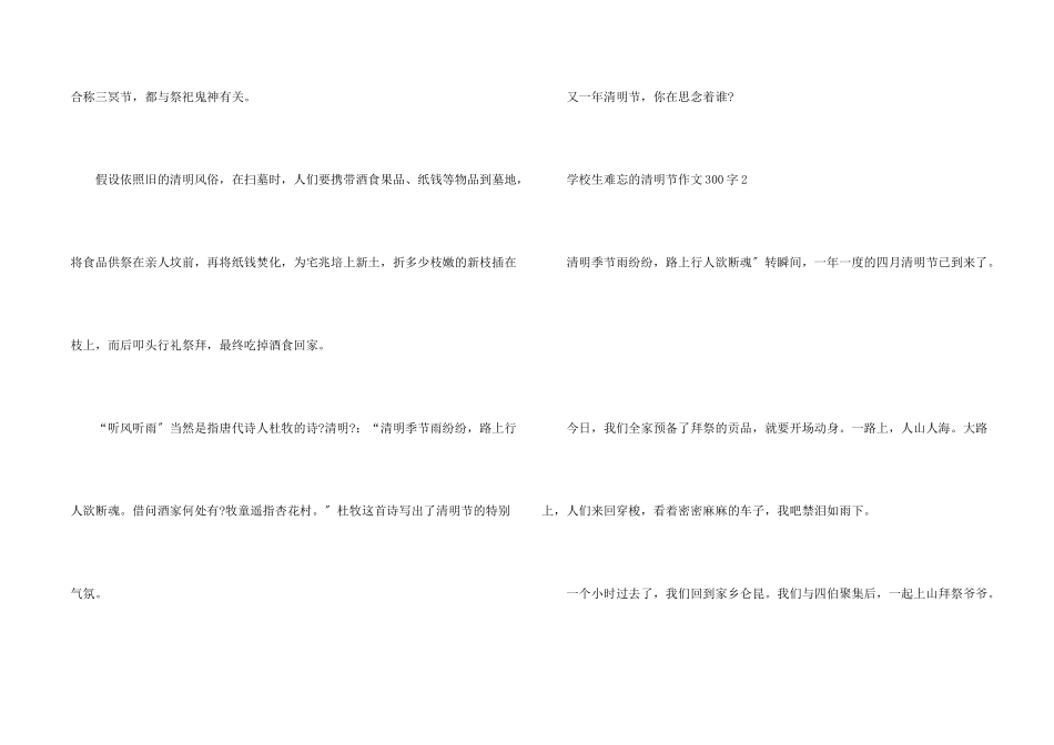 小学生难忘的清明节300字_第2页