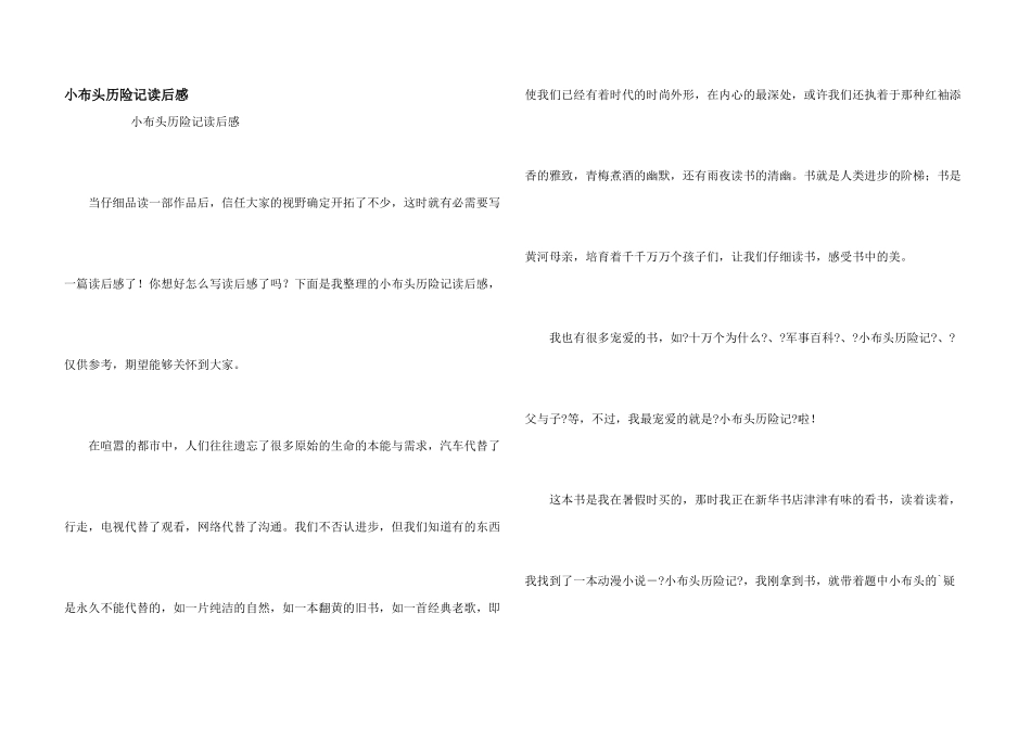 小布头历险记读后感_第1页
