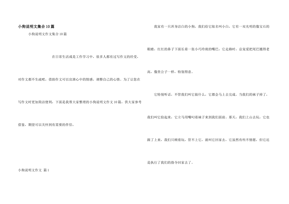 小狗说明文集合10篇_第1页