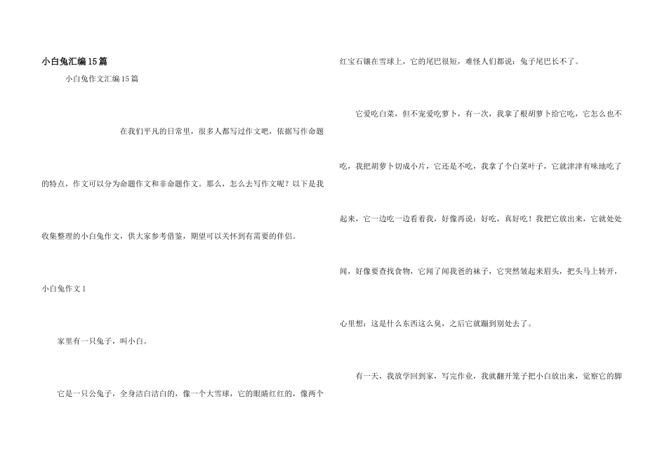 小白兔汇编15篇_第1页