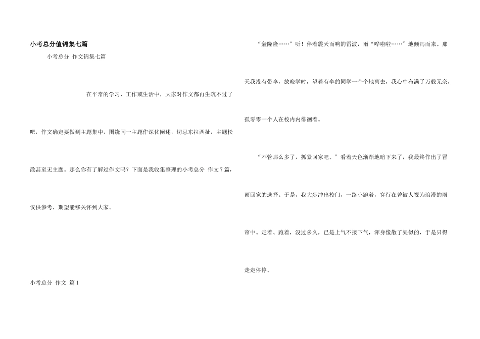 小考满分锦集七篇_第1页