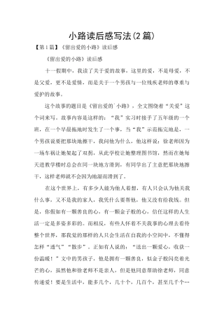 小路读后感写法