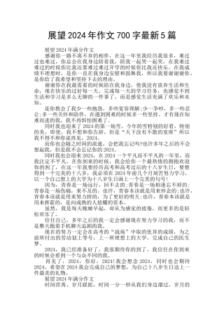 展望2024年作文700字最新5篇