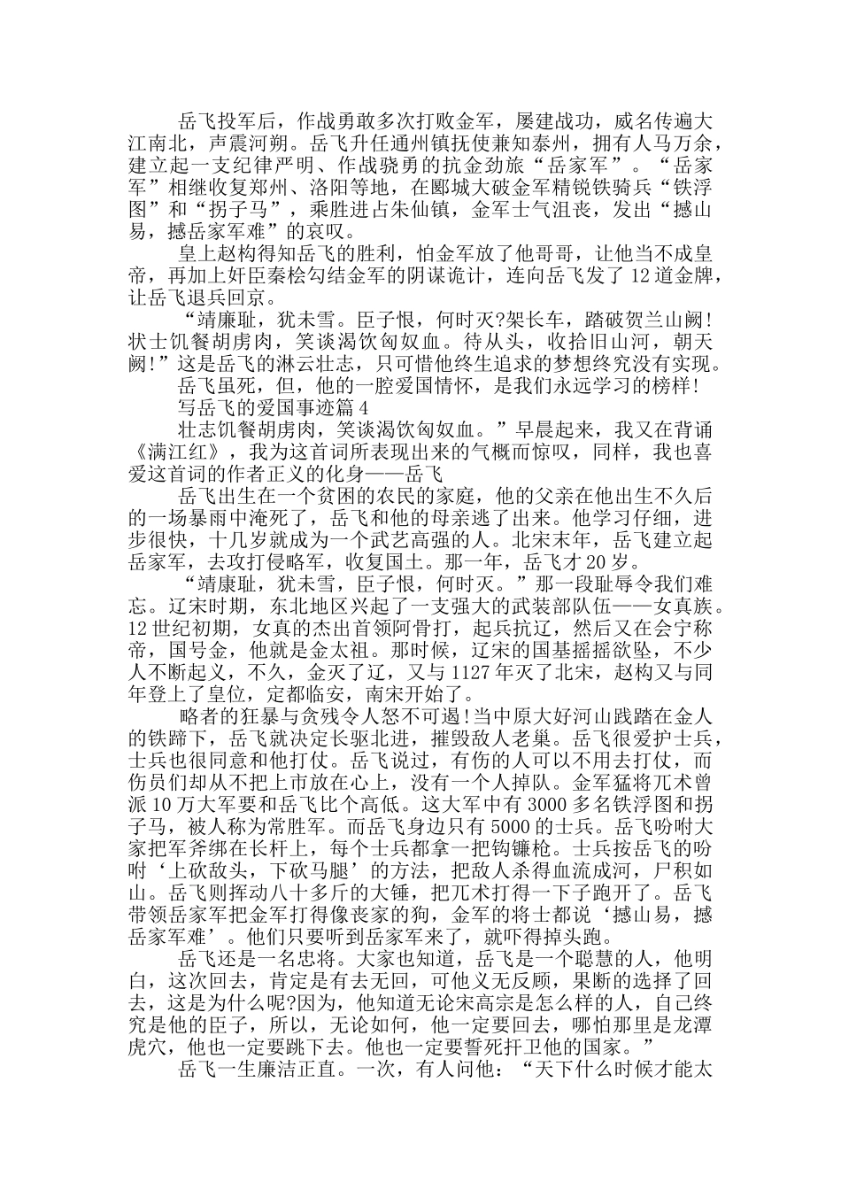 岳飞爱国事迹材料1000字左右_第3页