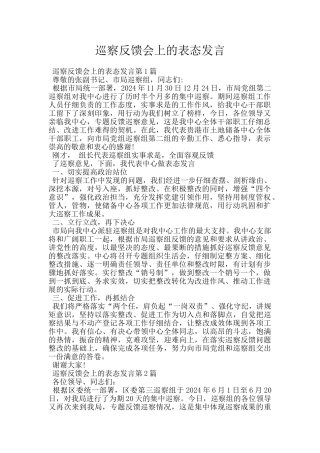 巡察反馈会上的表态发言