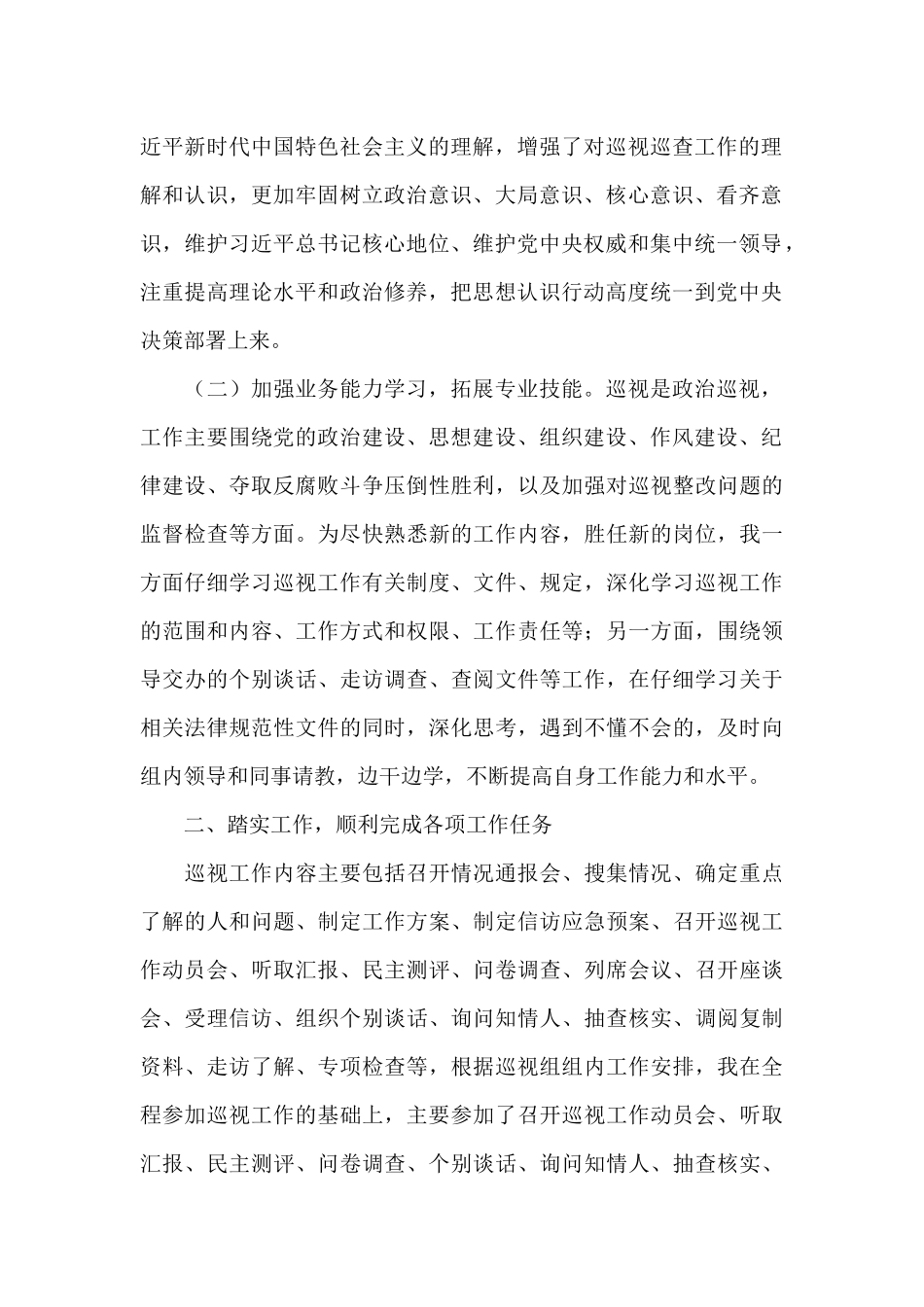 巡察工作个人总结_第2页