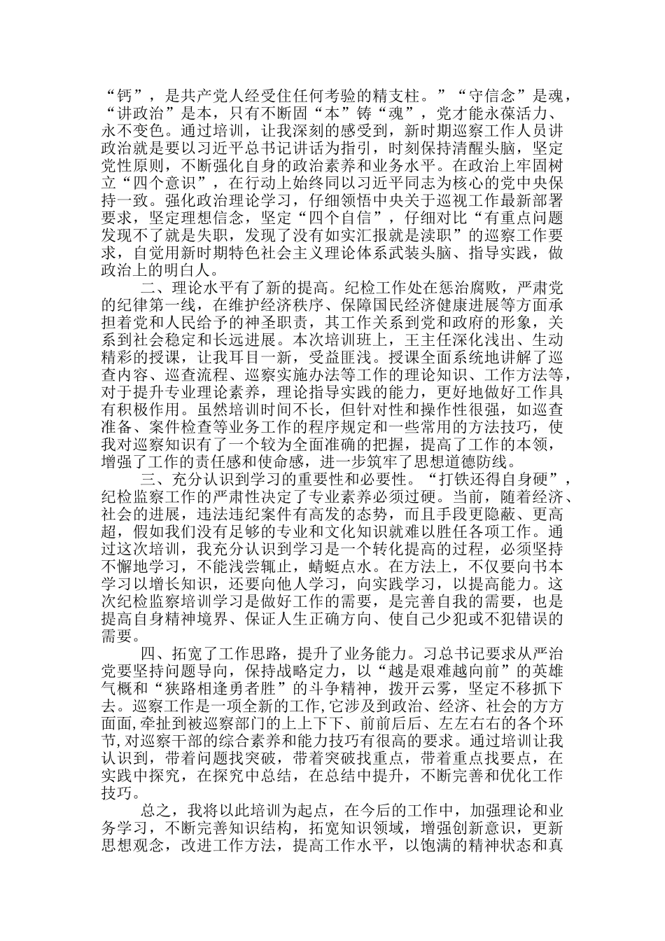 巡察干部培训心得体会三篇_第3页