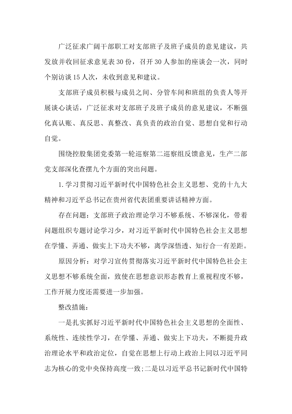 巡察整改党总支班子对照检查三篇_第3页