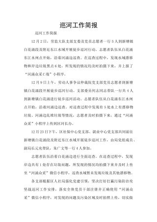 巡河工作简报