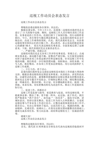 巡视工作动员会表态发言