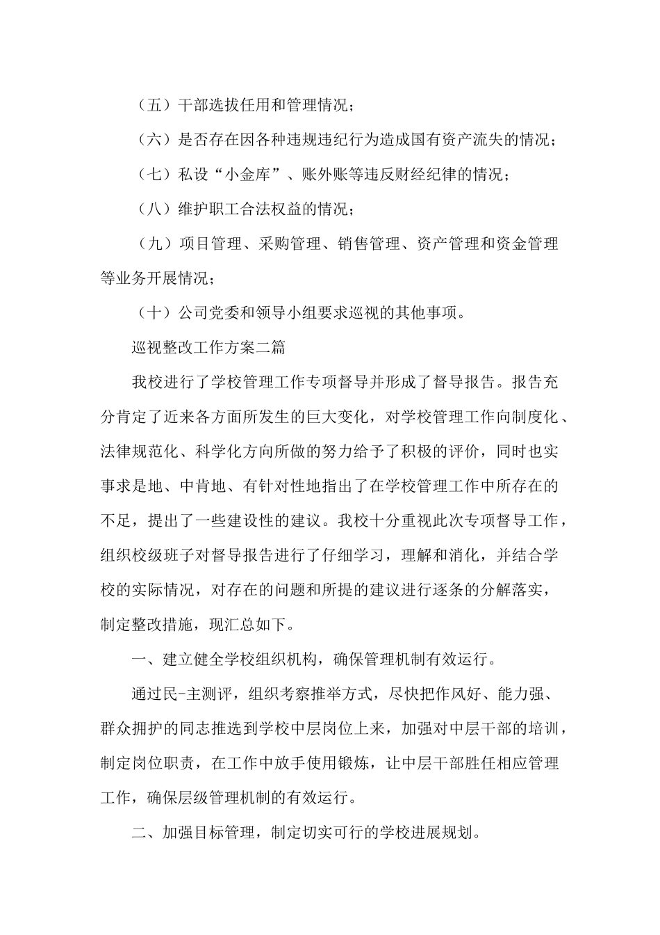 巡视整改工作方案三篇_第2页