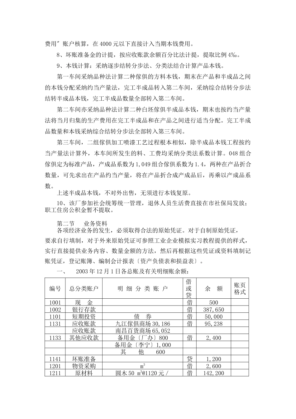 工业企业成本核算模拟实验资料_第3页