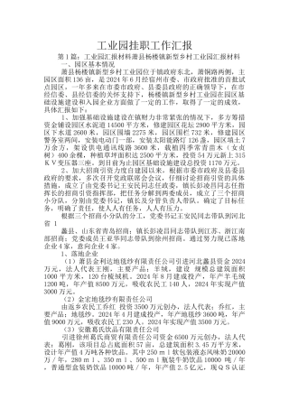 工业园挂职工作汇报