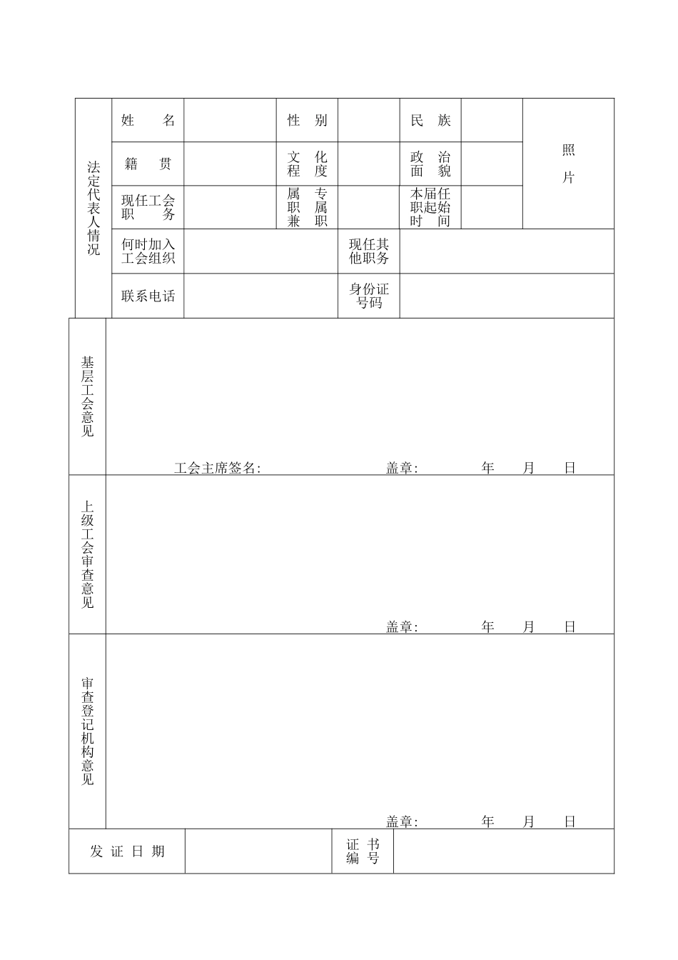 工会法人资格申请、变更、注销申请表_第3页