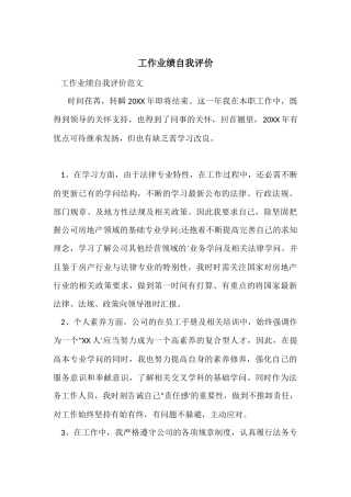 工作业绩自我评价