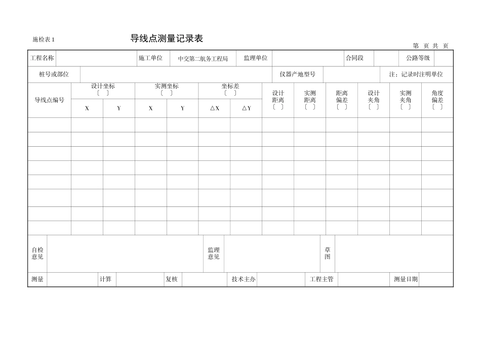 工作指南第六册施工单位施工检查记录表_第1页