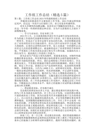 工作组工作总结