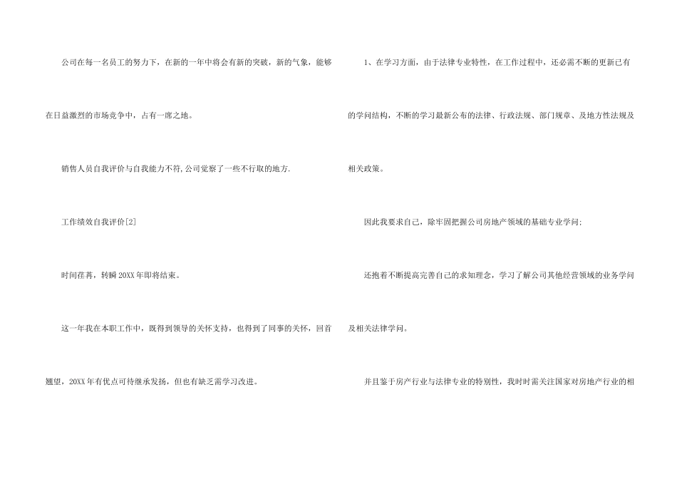 工作绩效自我评价_第2页