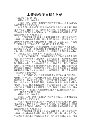 工作表态发言稿