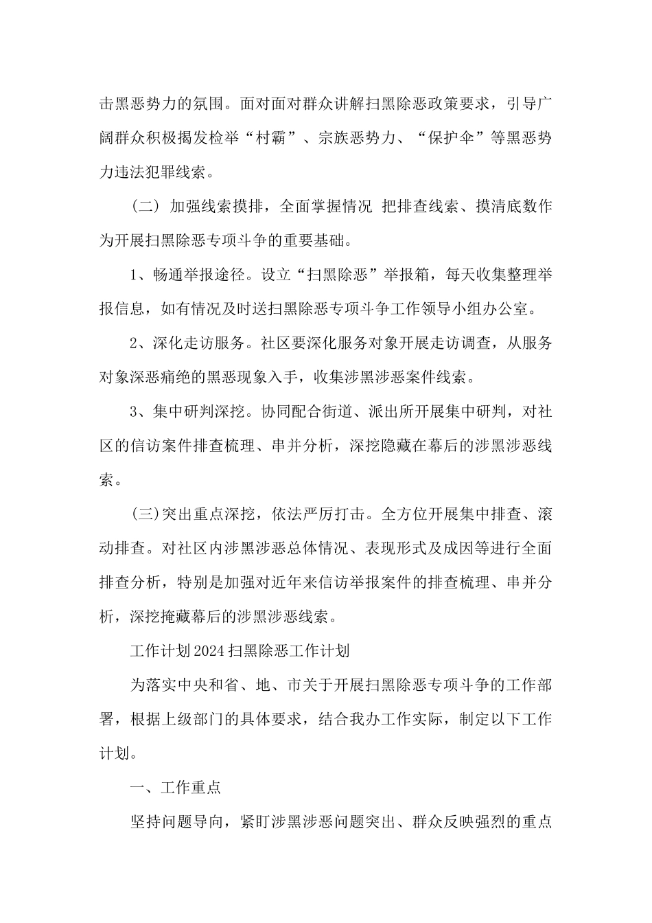 工作计划2024扫黑除恶工作计划_第3页
